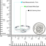 Knot Ring Band Lab Created Opal 925 Sterling Silver (7mm)