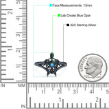 Turtle Ring Band Lab Created Opal 925 Sterling Silver (13mm)