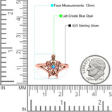 Turtle Ring Band Lab Created Opal 925 Sterling Silver (13mm)