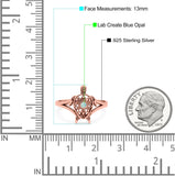 Turtle Ring Band Lab Created Opal 925 Sterling Silver (13mm)