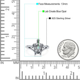 Turtle Ring Band Lab Created Opal 925 Sterling Silver (13mm)