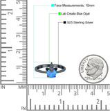 Unicorn Band Ring Round Lab Created Opal 925 Sterling Silver