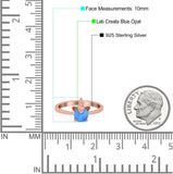 Unicorn Band Ring Round Lab Created Opal 925 Sterling Silver