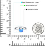 Unicorn Band Ring Round Lab Created Opal 925 Sterling Silver