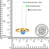 Unicorn Band Ring Round Lab Created Opal 925 Sterling Silver