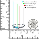 Sideways Oxidized Ring Cubic Zirconia Leaf Design Pear Lab Created Opal 925 Sterling Silver