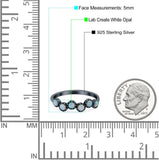 Eternity Band Wedding Ring Lab Created White Opal 925 Sterling Silver (5mm)