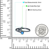 Whale Tail Ring Band Lab Created Opal 925 Sterling Silver (9mm)
