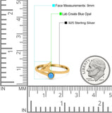 Whale Tail Ring Band Lab Created Opal 925 Sterling Silver (9mm)