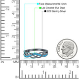 Criss Cross Ring Band Lab Created Opal 925 Sterling Silver (5mm)