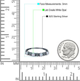 Eternity Band Wedding Ring Lab Created White Opal 925 Sterling Silver