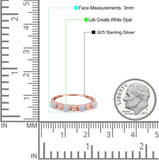 Eternity Band Wedding Ring Lab Created White Opal 925 Sterling Silver