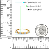 Eternity Band Wedding Ring Lab Created White Opal 925 Sterling Silver