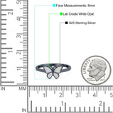 Butterfly Ring Band Lab Created Opal 925 Sterling Silver (8mm)