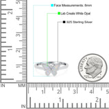 Butterfly Ring Band Lab Created Opal 925 Sterling Silver (8mm)