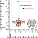 Turtle Ring Lab Created Opal 925 Sterling Silver (13mm)
