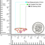 Honeycomb Band Ring Lab Created Opal Solid Cubic Zirconia 925 Sterling Silver