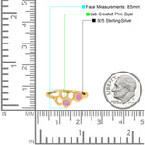 Honeycomb Band Ring Lab Created Opal Solid Cubic Zirconia 925 Sterling Silver