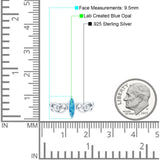 Filigree Thumb Ring Marquise Ring Band Lab Created Opal 925 Sterling Silver (9.5mm)