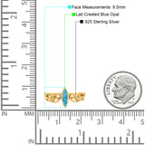 Filigree Thumb Ring Marquise Ring Band Lab Created Opal 925 Sterling Silver (9.5mm)