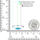 Simple Ring Band Lab Created Opal 925 Sterling Silver (3.5mm)