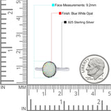 Petite Dainty Oxidized Thumb Ring Round Lab Opal Ring Solid 925 Sterling Silver