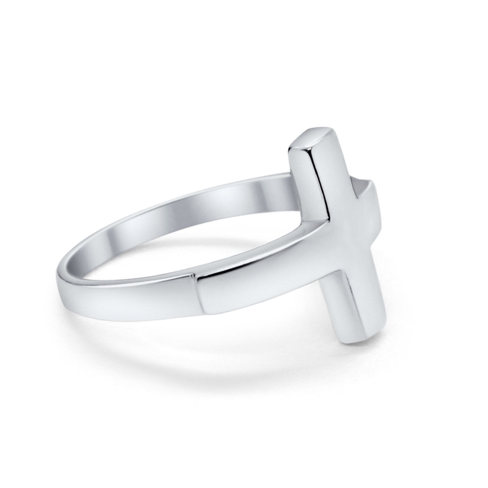 Fashion New Trend Cross Simple Plain Ring 925 Sterling Silver