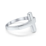 Fashion New Trend Cross Simple Plain Ring 925 Sterling Silver