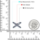 Criss Cross Ring Oxidized Band Solid 925 Sterling Silver Thumb Ring (19mm)