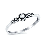 Petite Dainty Band Plain Ring Oxidized 925 Sterling Silver