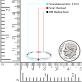 Small Cross Ring Oxidized Band Solid 925 Sterling Silver Thumb Ring (2.2mm)