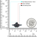 Human Heart Ring Oxidized Band Solid 925 Sterling Silver Thumb Ring (10mm)