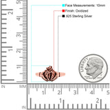 Human Heart Ring Oxidized Band Solid 925 Sterling Silver Thumb Ring (10mm)