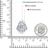 Filigree Leaves Circle Charm Tree of Life Statement Oxidized Band Solid 925 Sterling Silver Thumb Ring (27.5mm)