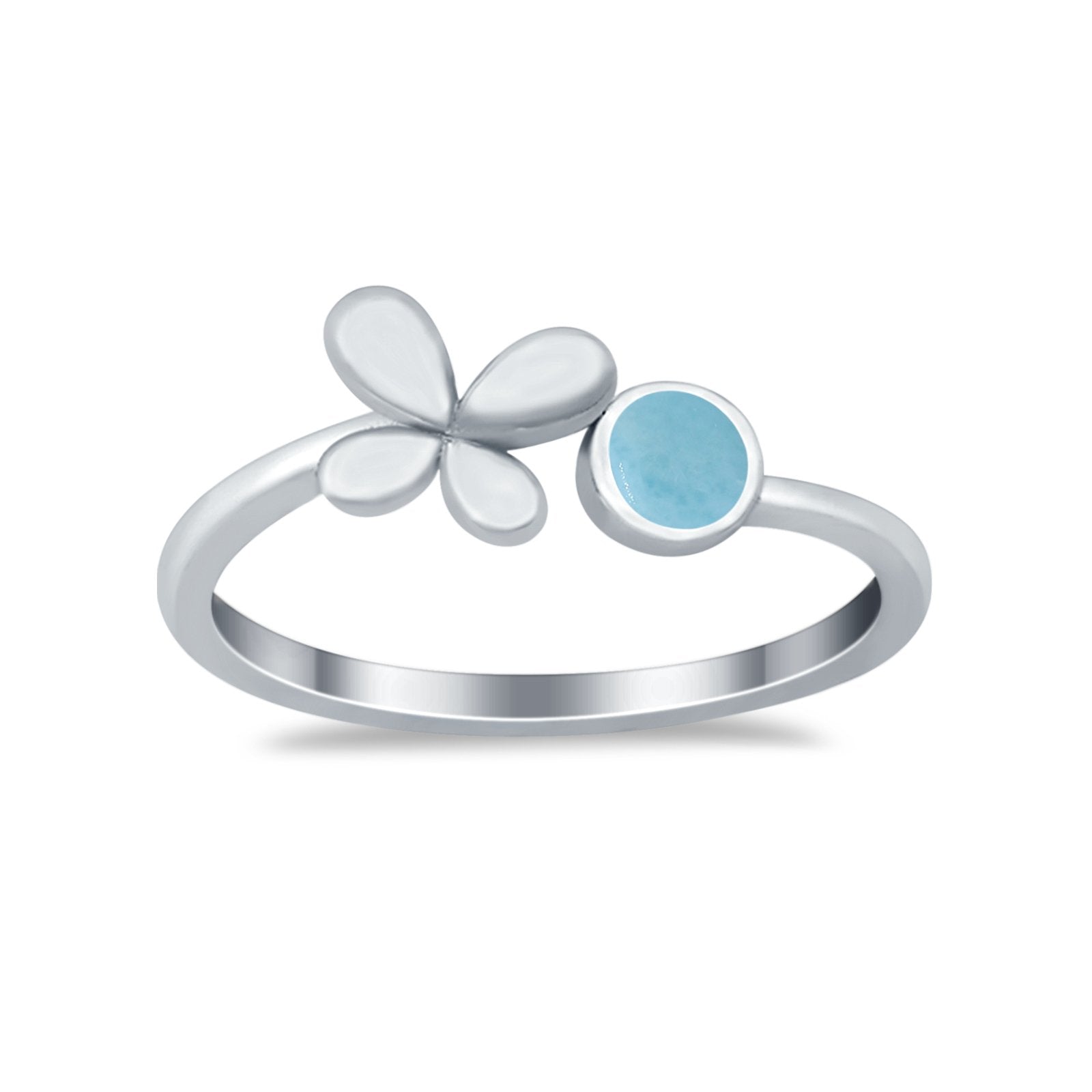 Petite Dainty Butterfly Thumb Ring Band Simulated Cubic Zirconia 925 Sterling Silver