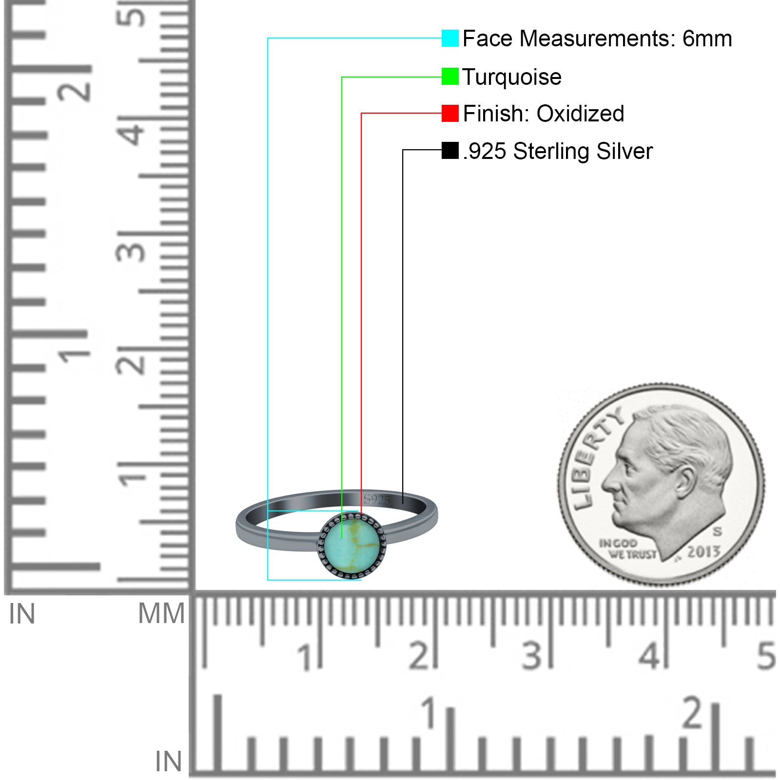 Petite Dainty Lab Opal Ring Solid Round Oxidized 925 Sterling Silver