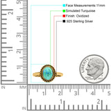 Petite Dainty Lab Opal Ring Solid Round Oxidized 925 Sterling Silver