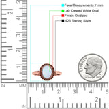 Petite Dainty Lab Opal Ring Solid Round Oxidized 925 Sterling Silver