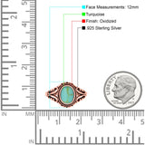 Filigree Vintage Style Oval Lab Opal Ring Solid Oxidized 925 Sterling Silver