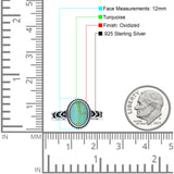 Petite Dainty Cross Vintage Style Lab Opal Ring Solid Oval Oxidized 925 Sterling Silver