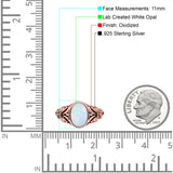 Petite Dainty Butterfly Lab Opal Ring Solid Oval Oxidized 925 Sterling Silver