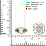 Petite Dainty Butterfly Lab Opal Ring Solid Oval Oxidized 925 Sterling Silver