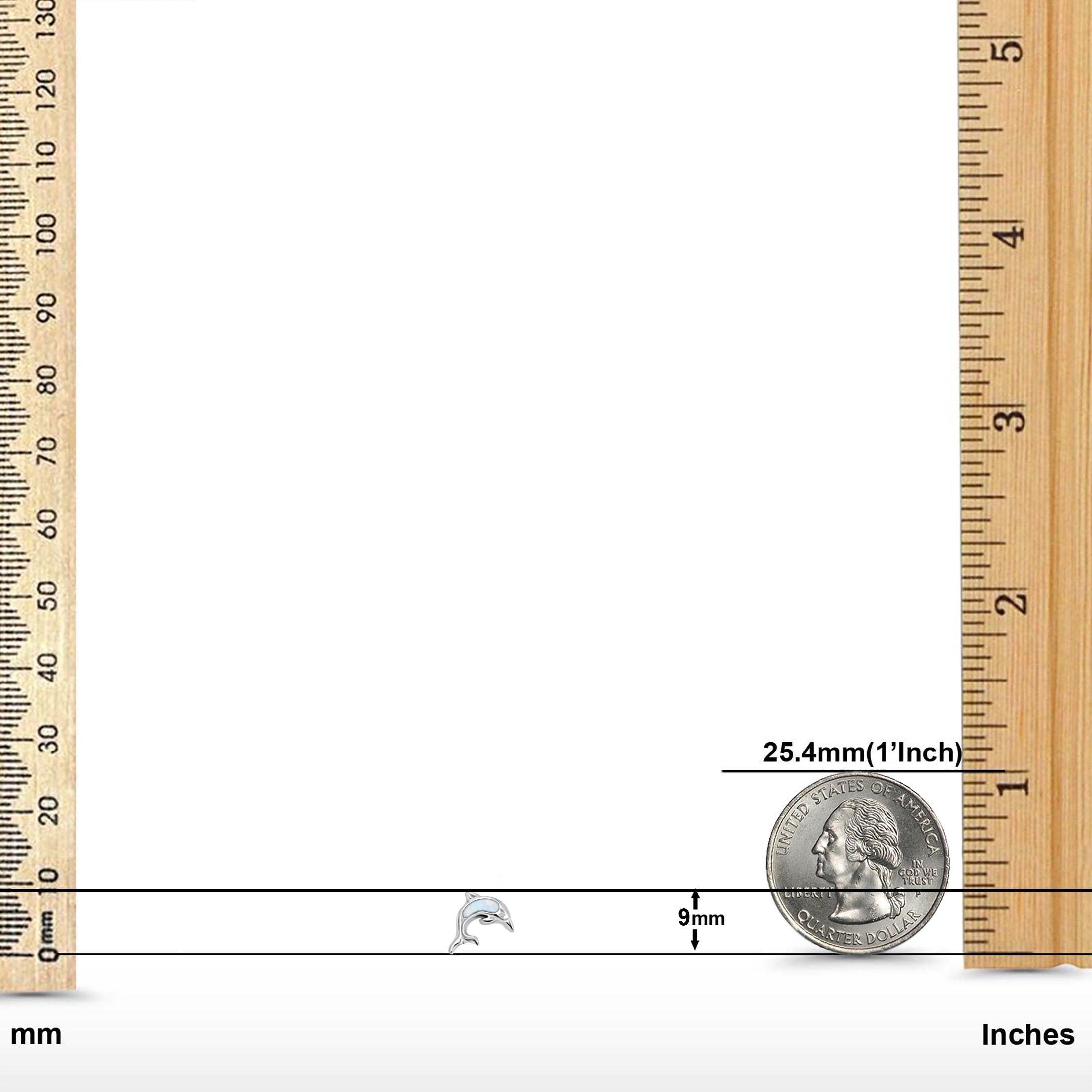 Dolphin Stud Earrings Lab Created Opal 925 Sterling Silver