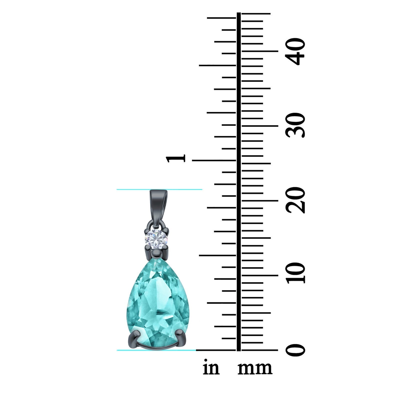 Pear Shape Lab Created Opal Simulated CZ 925 Sterling Silver Charm Pendant (21.5mm)