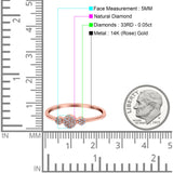 14K Gold 0.05ct Round 5mm G SI Diamond Engagement Eternity Wedding Band Ring