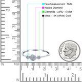 14K Gold 0.05ct Round 5mm G SI Diamond Engagement Eternity Wedding Band Ring