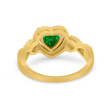 Heart Promise Ring Round Simulated Cubic Zirconia  925 Sterling Silver