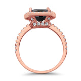 Engagement Ring Solitaire Cushion Simulated Cubic Zirconia 925 Sterling Silver