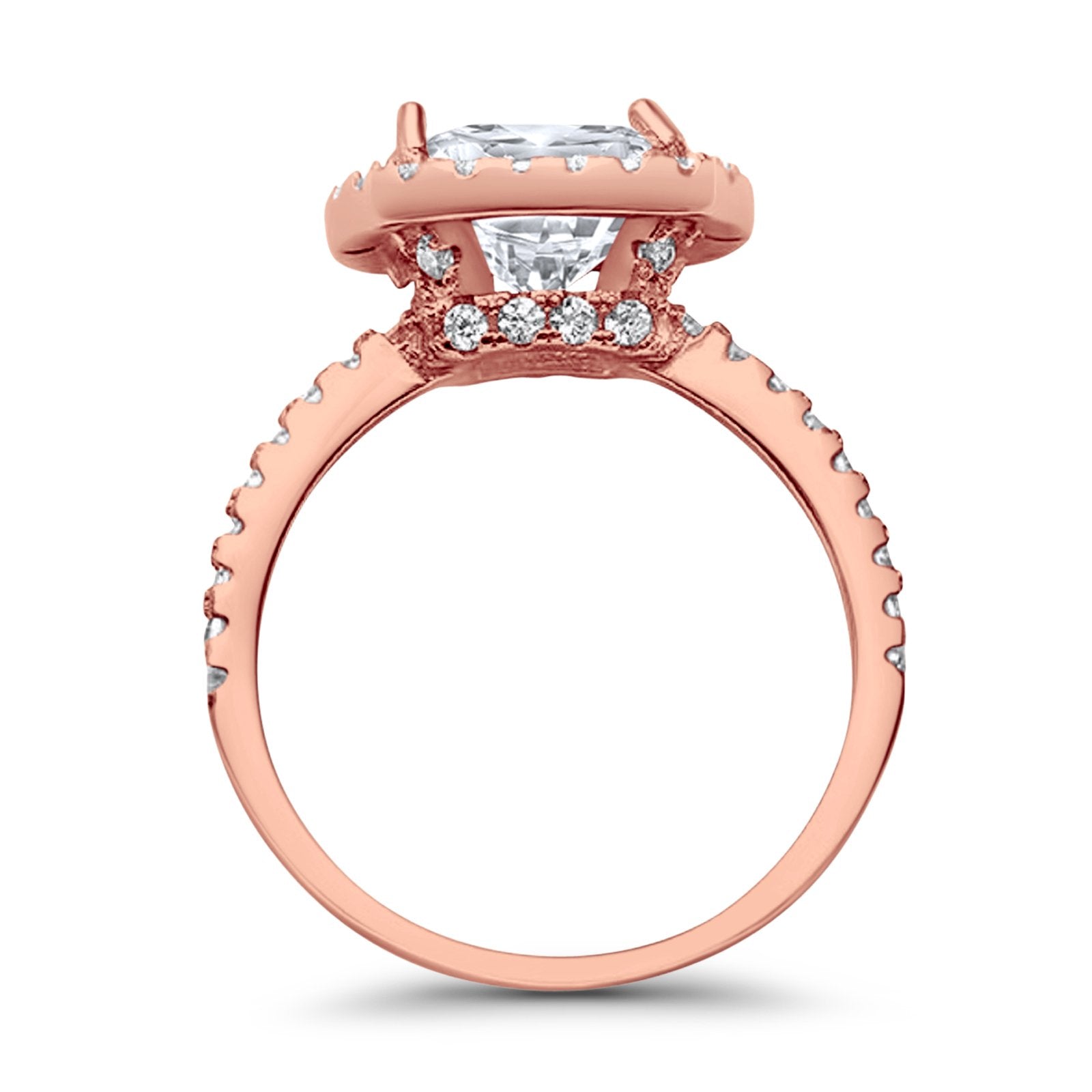 Engagement Ring Solitaire Cushion Simulated Cubic Zirconia 925 Sterling Silver