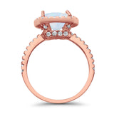 Engagement Ring Solitaire Cushion Simulated Cubic Zirconia 925 Sterling Silver